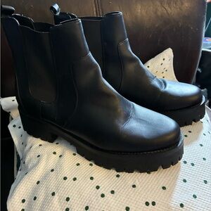 Elegant Black Leather Ankle Booties